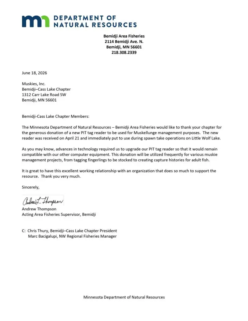 PIT Tag Reader Letter